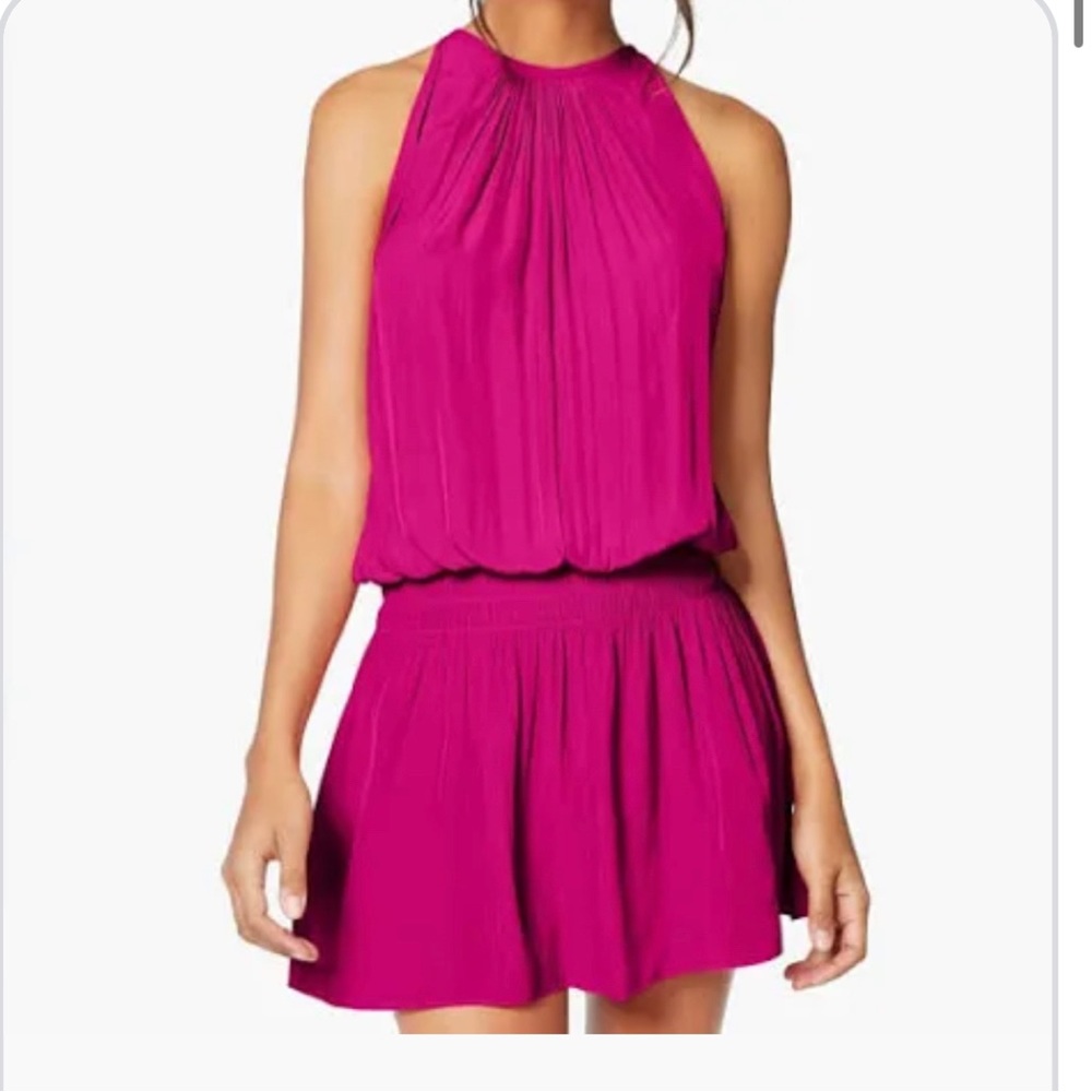 Ramy Brook hot pink mock neck dress